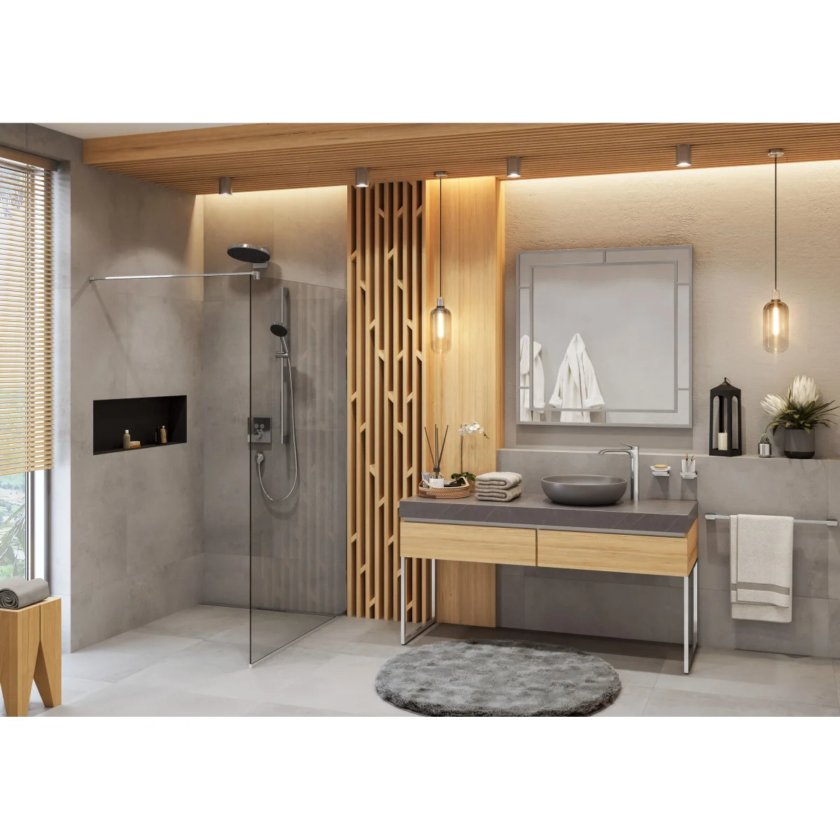 HANSGROHE Bras mural pour douche de tête Pulsify chromé 24149000 – Image 7